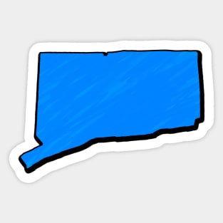 Bright Blue Connecticut Outline Sticker